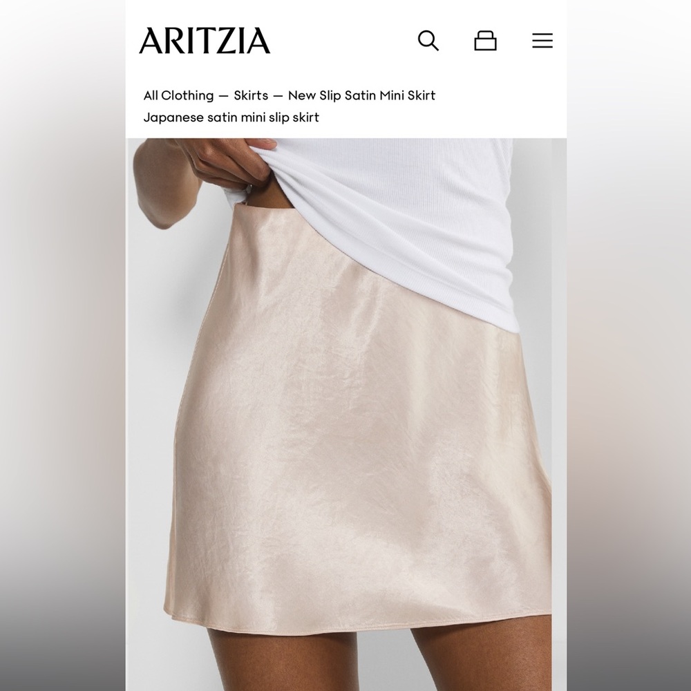 Aritzia / Babaton New Slip Satin Mini Skirt - denude - blush pink